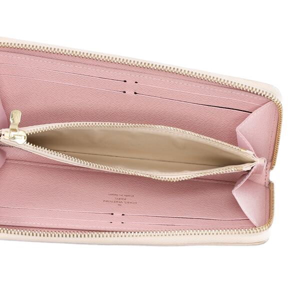 Louis Vuitton Clemence Damier Azur Long Wallet N61264 Rose Ballerine - Picture 4 of 5